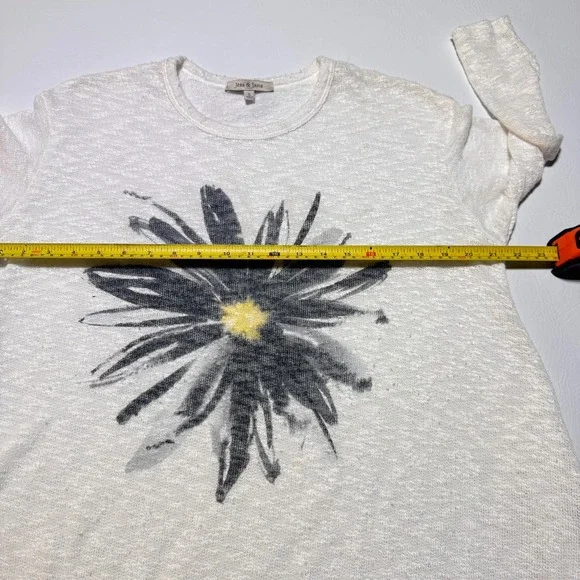 Jess and Jane Crew Neck 3/4 Sleeve Slub‎ Knit Daisy Sweater Tunic Top Small - Picture 3 of 5